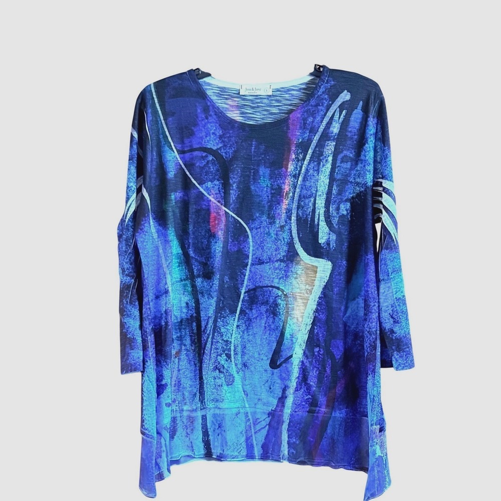 NEW Jess Jane Size Large Lightweight‎ "Eclipse" Long Sleeve Tunic USA NWT - Picture 2 of 9